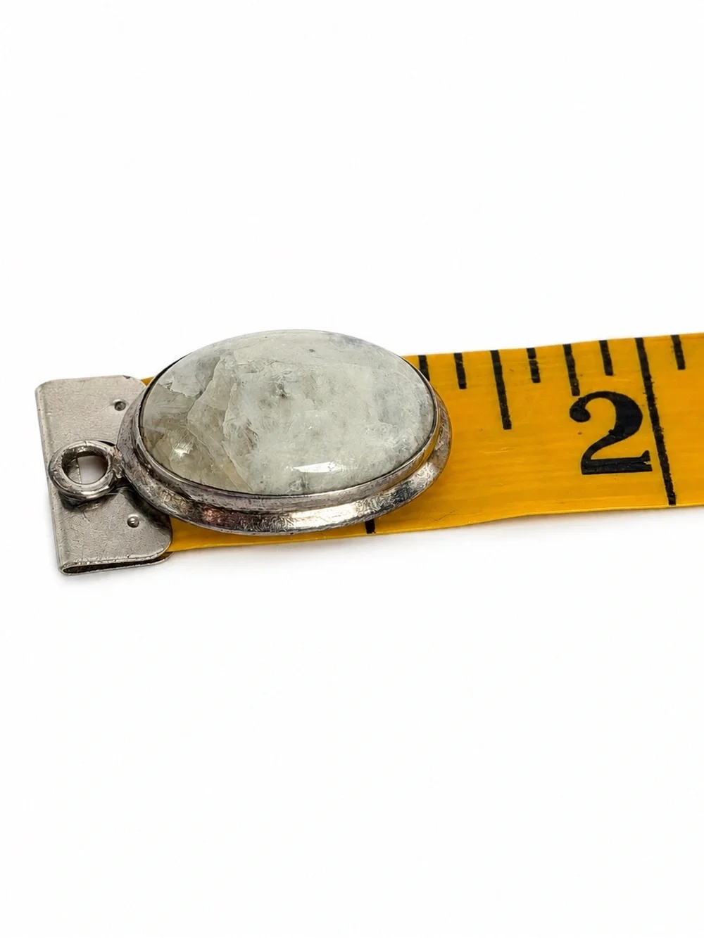 Y2K Radiant NEW Sterling Silver White Quartz With moonstone Inclusions Fire
